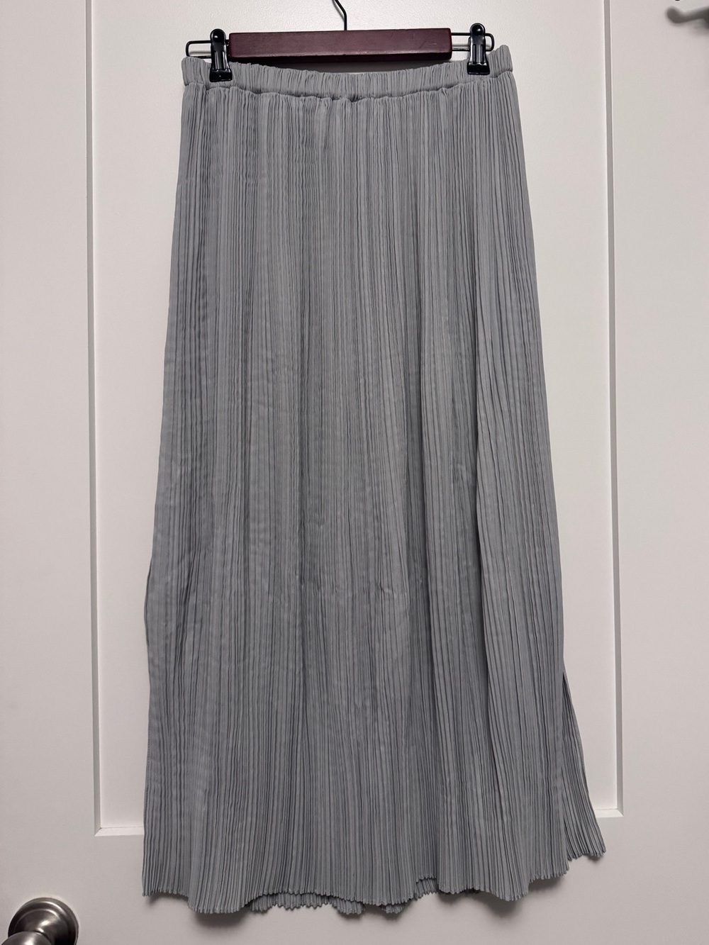 Club Monaco Womens S Pleated Lined Elastic Waistband Pull On Maxi Skirt Grey